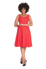 DOT DAYS SWING DRESS-Red