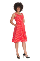 DOT DAYS SWING DRESS-Red