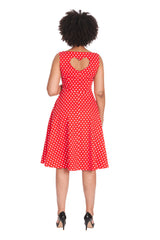 DOT DAYS SWING DRESS-Red
