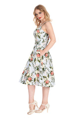 BLOOM SWING HALTER DRESS-Blue