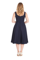 ROPE SWING DRESS-Navy
