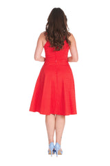 HATTIE HALTER  SPOT DRESS-Red