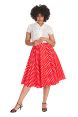 DOT DAYS SWING SKIRT-Red