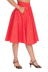 DOT DAYS SWING SKIRT-Red