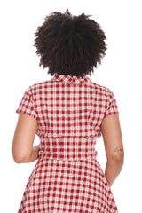 CHERRY CHECK BLOUSE-Red