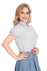 HEART ON HER SLEEVE BLOUSE-Blue