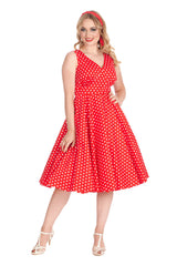 SUMMER OF SPOTS DRESS-Red