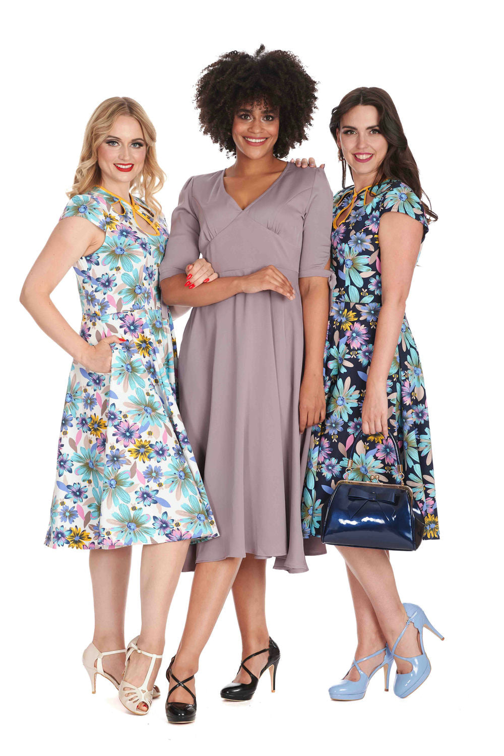 SUMMER BEE SWING DRESS-Navy