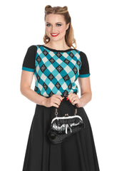 DARTS & CHECKS JUMPER-Teal
