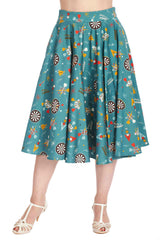 KEEP EM FLYING SWING SKIRT-Teal