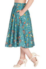 KEEP EM FLYING SWING SKIRT-Teal