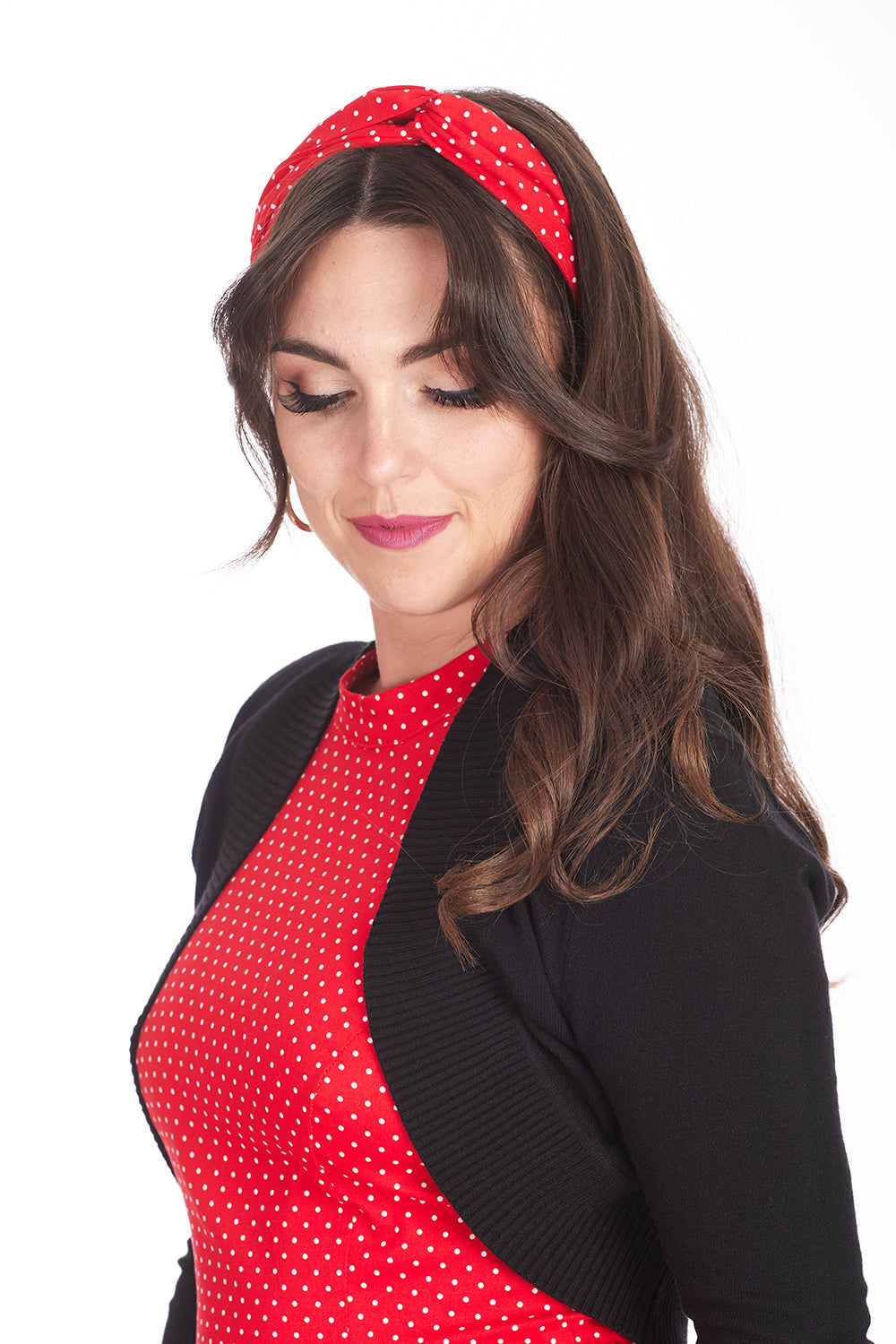 ADELAIDE ELASTICATED HEAD BAND-Red