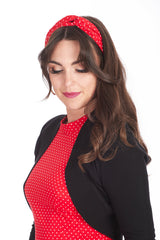 ADELAIDE ELASTICATED HEAD BAND-Red