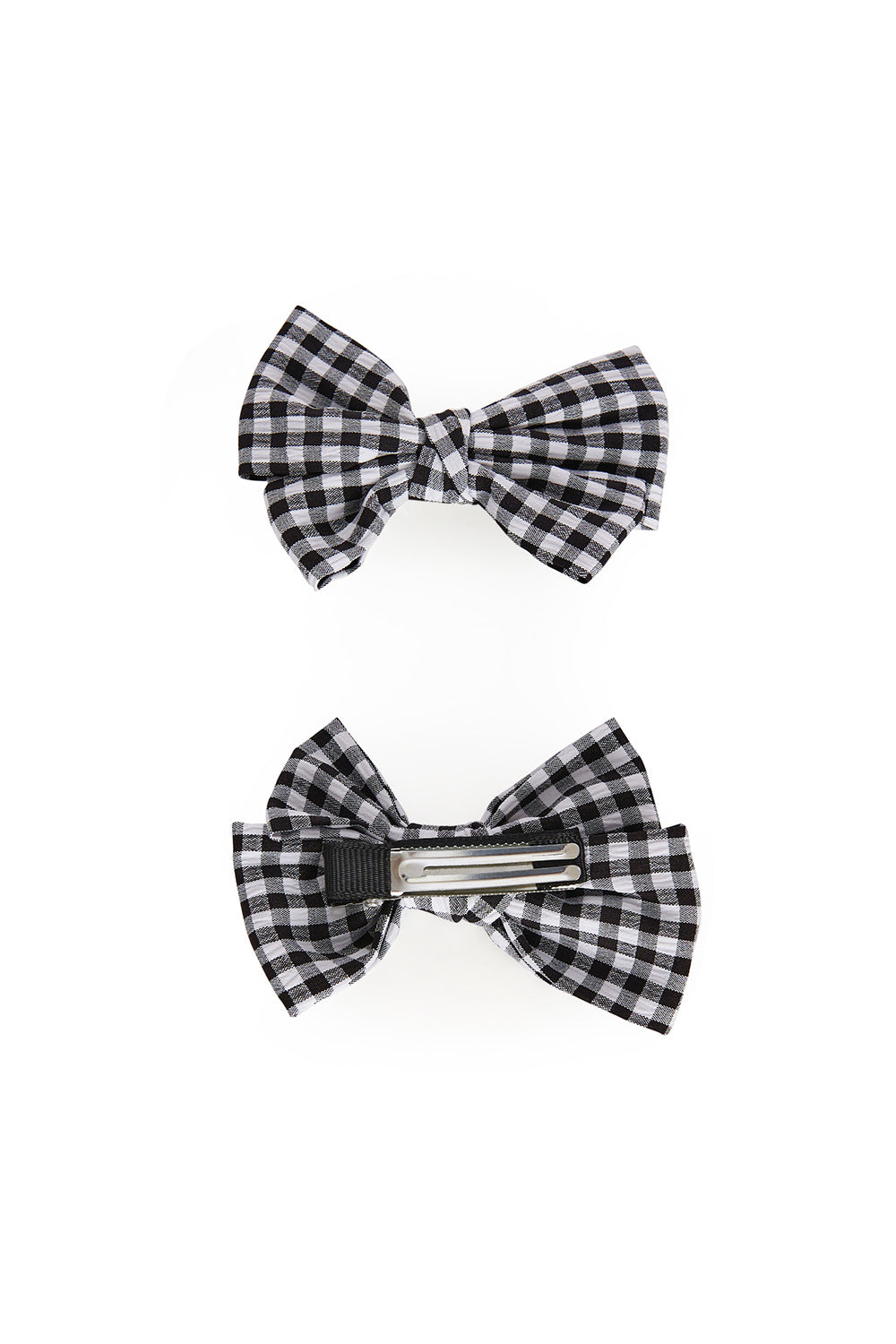 POLLY GINGHAM HAIR CLIP-Black