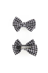 POLLY GINGHAM HAIR CLIP-Black