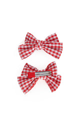 POLLY GINGHAM HAIR CLIP-Red