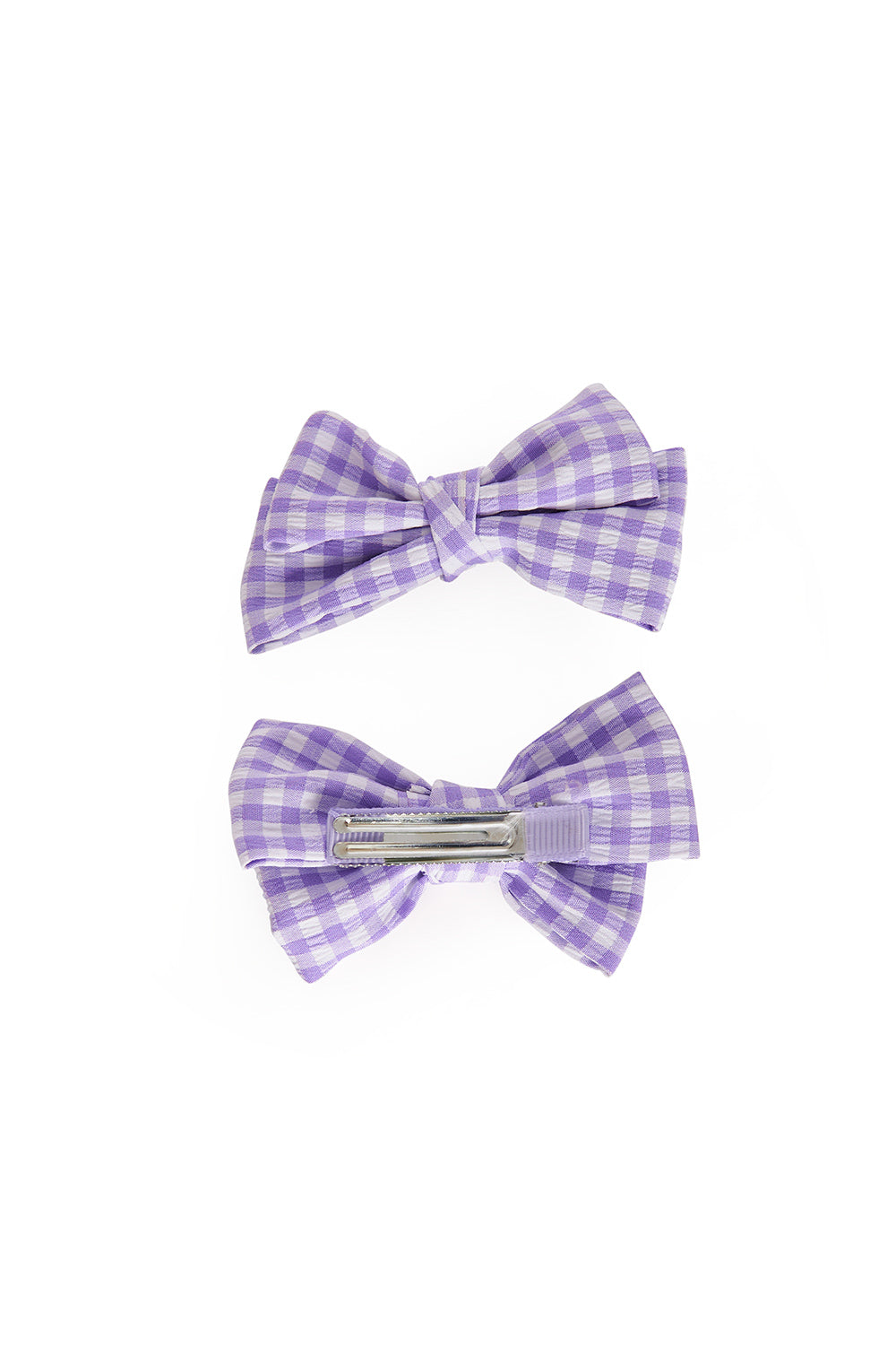 POLLY GINGHAM HAIR CLIP-Lilac