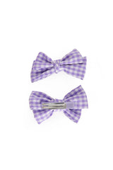 POLLY GINGHAM HAIR CLIP-Lilac