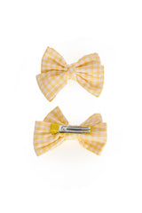 POLLY GINGHAM HAIR CLIP-Yellow