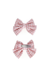 POLLY GINGHAM HAIR CLIP-Pink