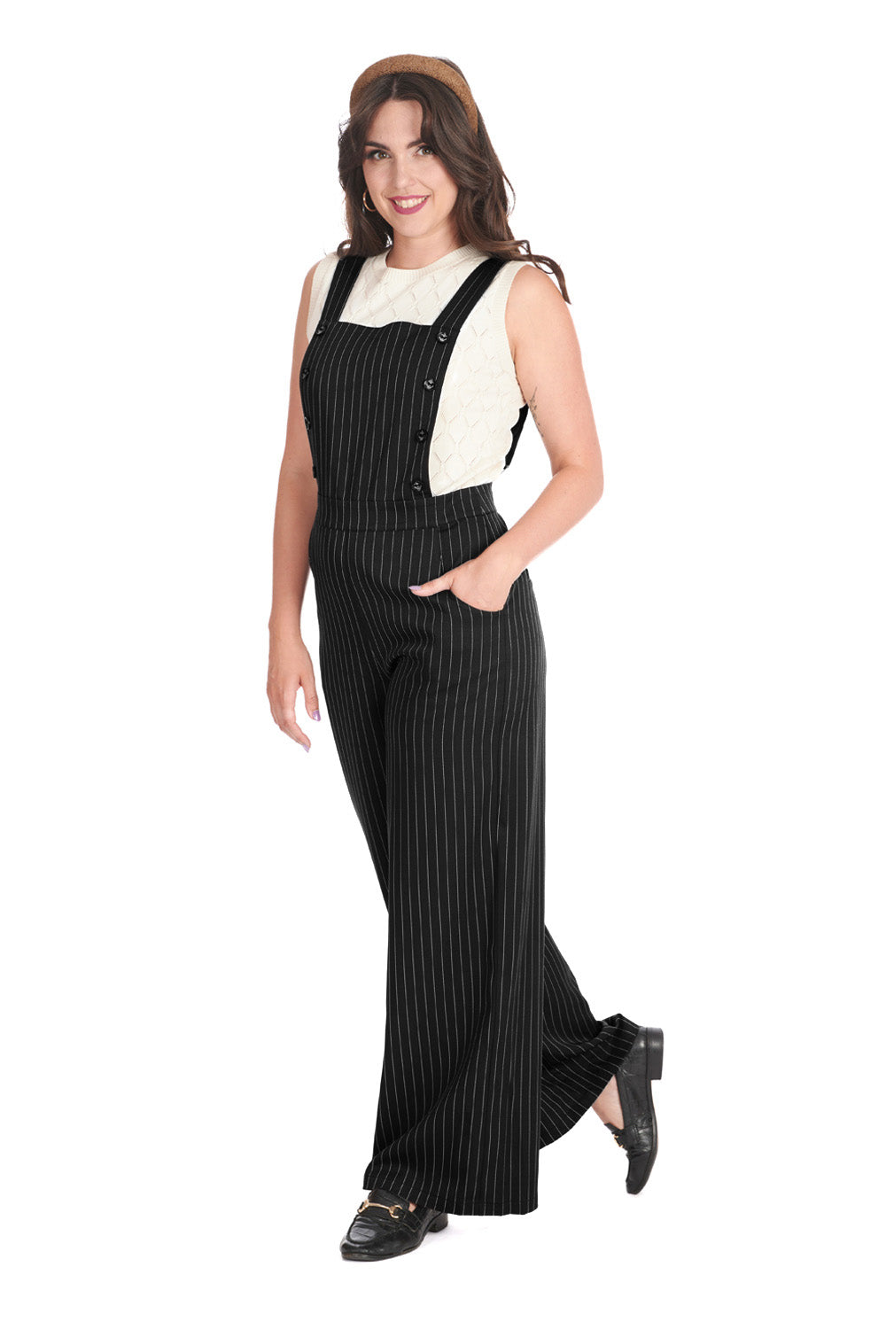 STRIPE SAIL DUNGAREES-Black