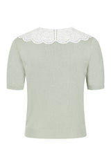 COLLAR CUTIE CARDIGAN-Seafoam
