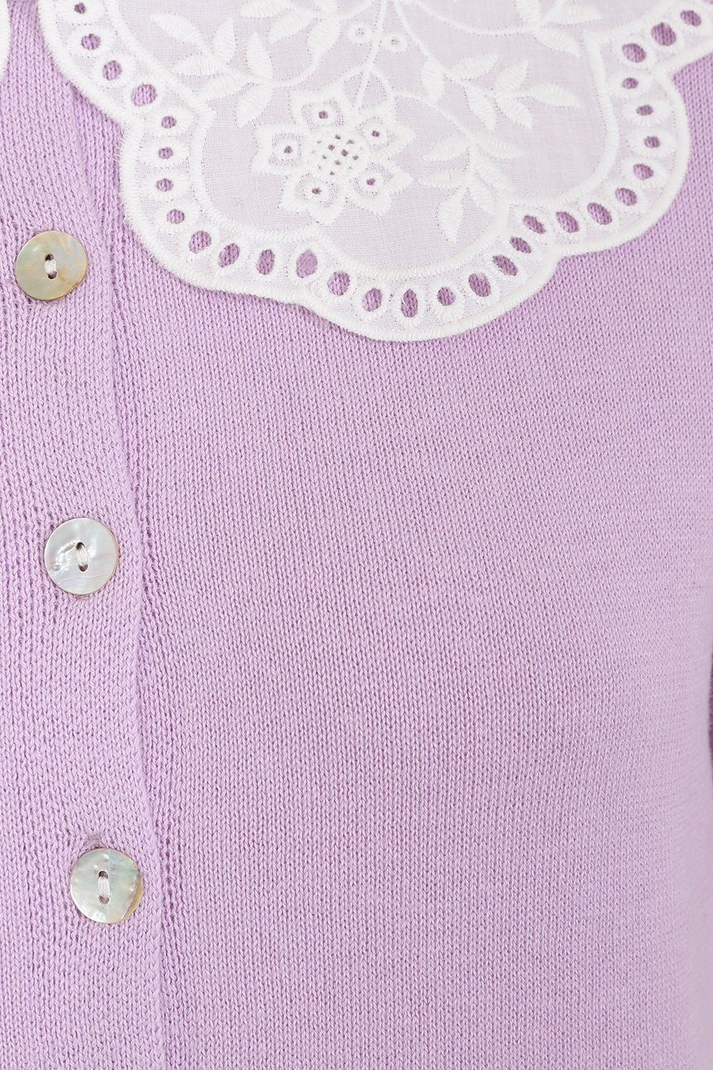 COLLAR CUTIE CARDIGAN-Lilac