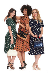 SPOT SET SAIL SWING DRESS-Brown