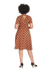 SPOT SET SAIL SWING DRESS-Brown