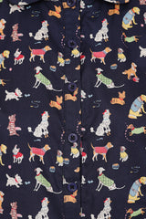 STAR WOOF BLOUSE Navy
