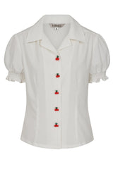 SALLY CHERRY BLOUSE White