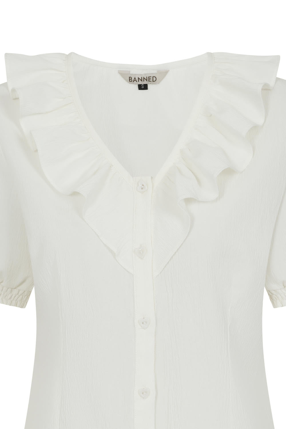 FRAN FRILL BLOUSE White
