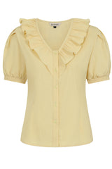 FRAN FRILL BLOUSE Peach