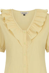 FRAN FRILL BLOUSE Peach