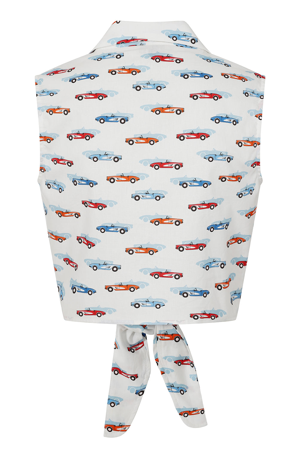 SANDY RETRO CAR BLOUSE White