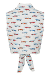 SANDY RETRO CAR BLOUSE White