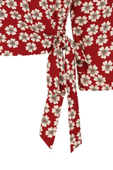 Gracie 40s blossom wrap blouse Red