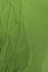 BANNED RETRO Eden Diamond Knit bolero Green