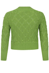 BANNED RETRO Eden Diamond Knit bolero Green