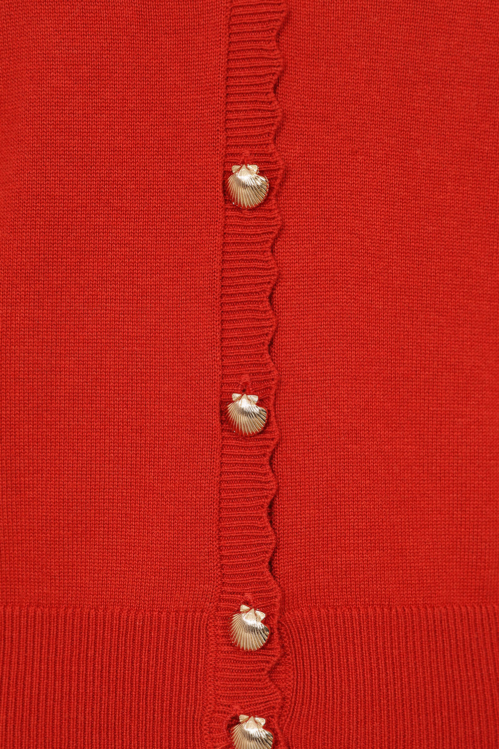THELMA SCALLOP CARDIGAN Red