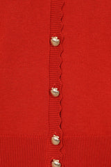 THELMA SCALLOP CARDIGAN Red