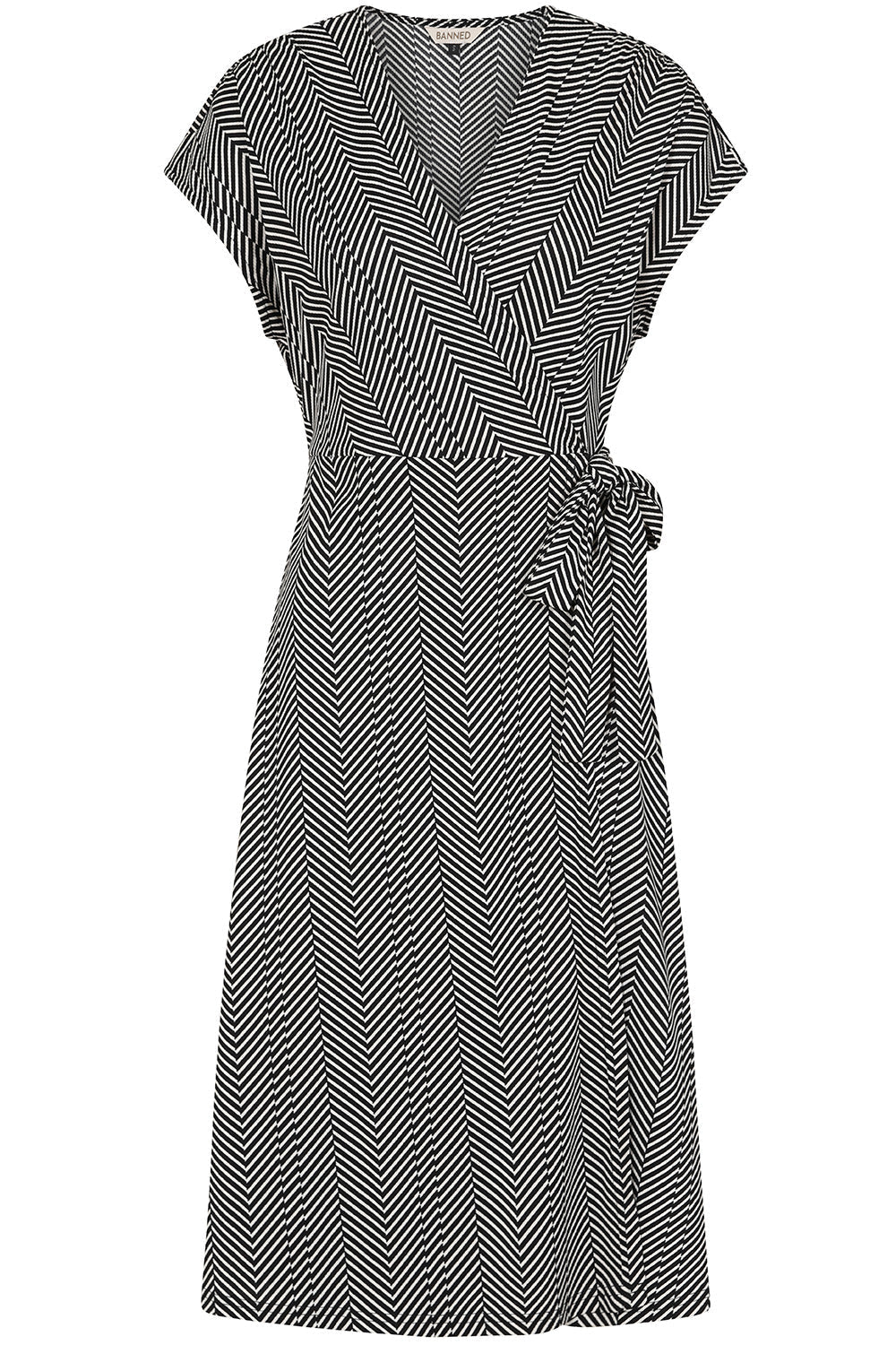 MAY CHEVRON DRESS Black