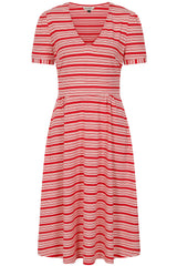 FRAYA SAILING STRIPE DRESS Red