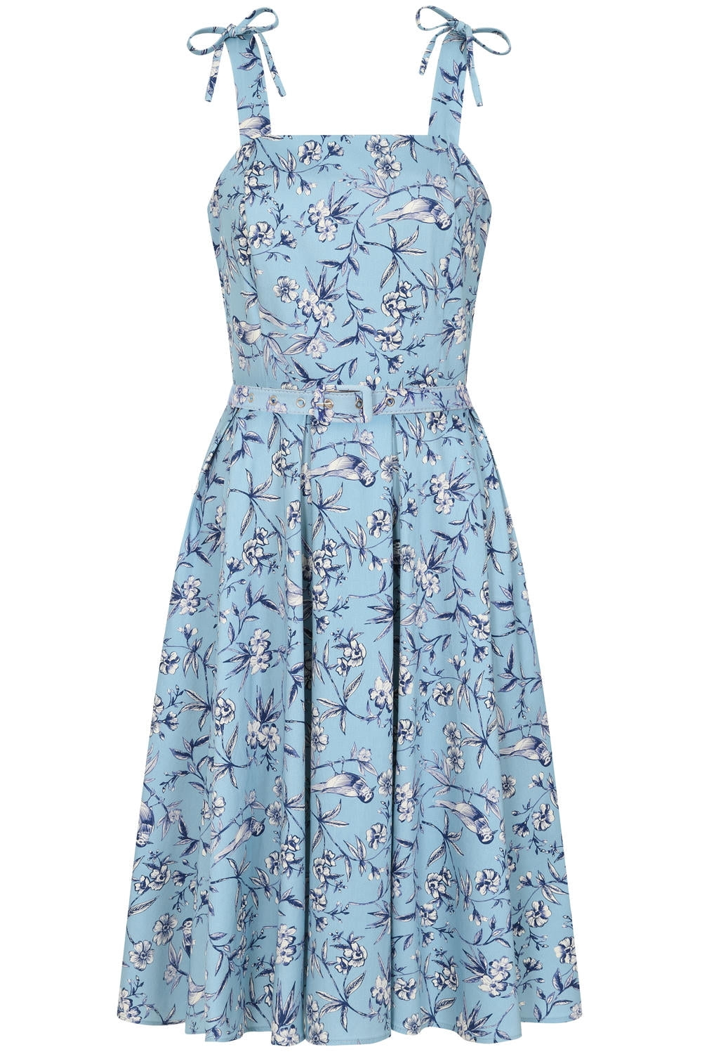 June toile swing dress Light Blue