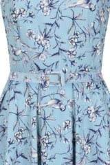 June toile swing dress Light Blue