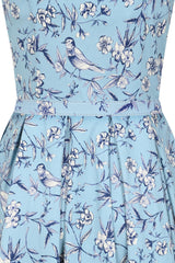 June toile swing dress Light Blue