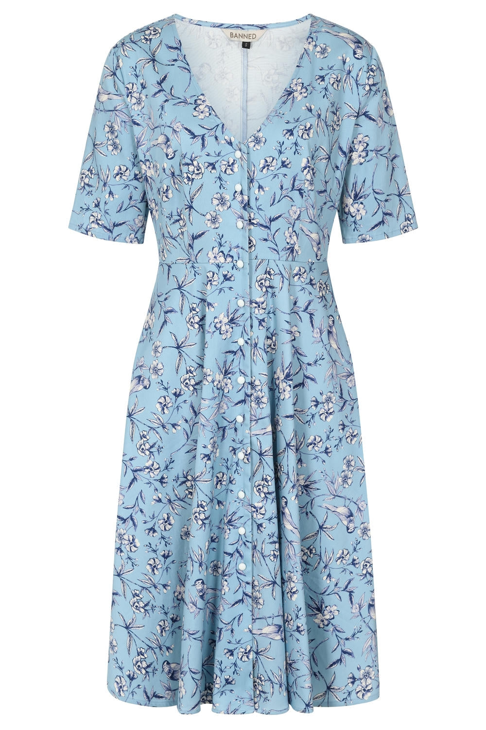 Emilia toile swing dress Light Blue