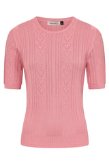 Banned Retro 50s Ruby Heart Jumper-Blush