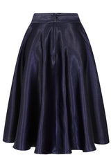 HAZEL SATIN SPARKLE SKIRT Navy