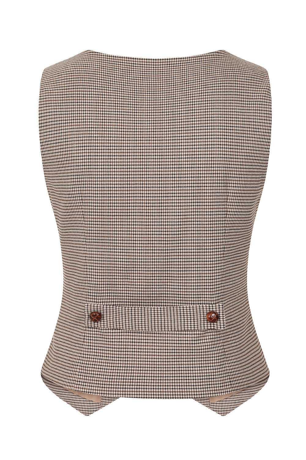 Hallie houndstooth waistcoat Brown